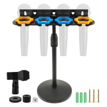 Multi Microphone Holder Stand,Portable Microphone Storage Stand for Stage Studio Karaoke for Recording Streaming