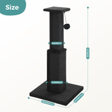 Griffo Arbre à Gratter pour Chat, Grand Modèle avec Balle Suspendue, Bois, Noir, Taille L
