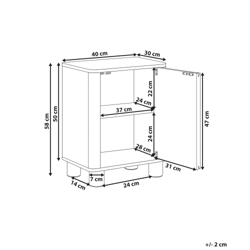 Beliani Bedside Table TOMINGLEY Beige 2
