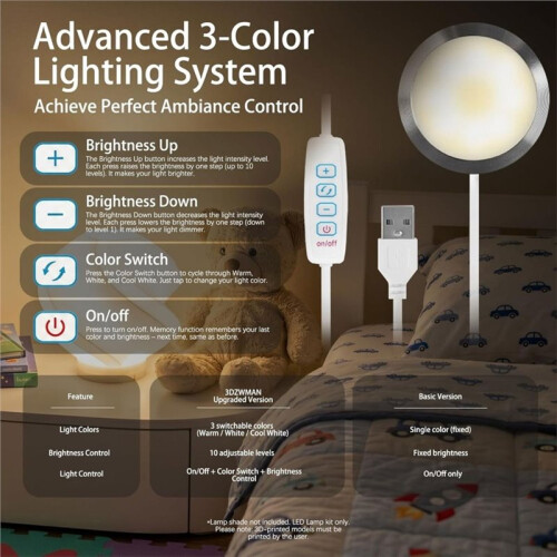 6pcs Dimmable Kit for  LED Lighting Kits, Including LED Lighting Accessories and DIY Models, Selectable Light. 1