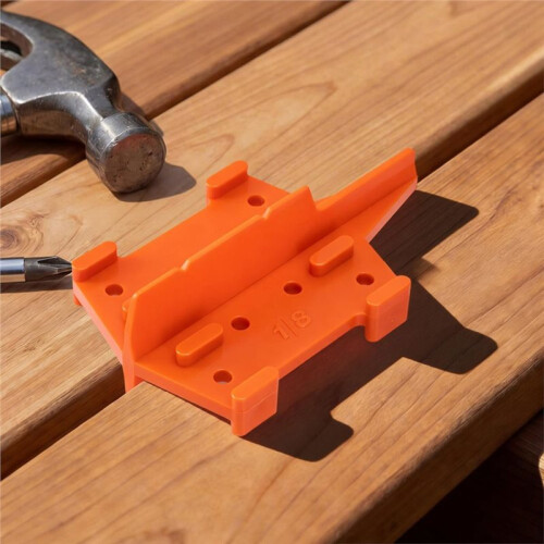 6 Peças de Espaçador de Deck ABS, Ferramenta de Espaçamento de 1/8 e 3/16 Polegadas Laranja para Decking de Madeira Composta Tratada Sob Pressão 1