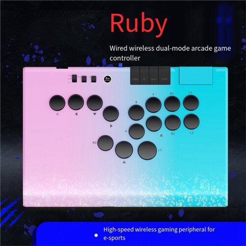 Wireless Arcade Controller Leverless Arcade 2.4G Wireless Connection Storage Bag for Android PC Steam 1