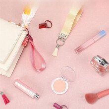58PCS DIY Keychain Making Kit with Colorful Tassels, Metal Clasps, Woven Straps for Bag Charm and Jewelry Crafting