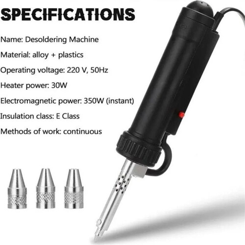 Vacuum Soldering Remove Pump Automatic Portable Electric Solder Tin Sucker Desoldering EU Plug 1