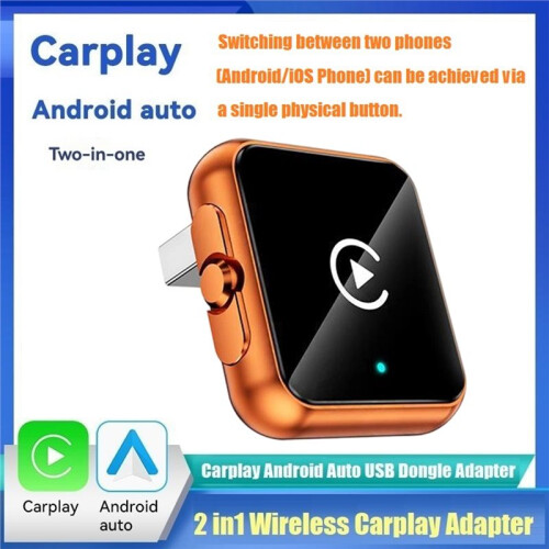 2in1 Wireless Carplay Android AUTO BT5.0  AI Box Switchable Android/IOS USB Adapter Wired to Wireless Carplay B 1