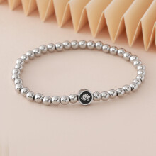 (Style N) Unisex Beaded Wristband Hand Chain With Oilprocessed Finish For Men And Women