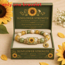 (Sunflower) Simple Bracelet Beaded With Butterfly Bird Sunflower Pattern Daily Design For