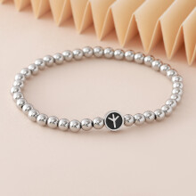 (Style L) Unisex Beaded Wristband Hand Chain With Oilprocessed Finish For Men And Women
