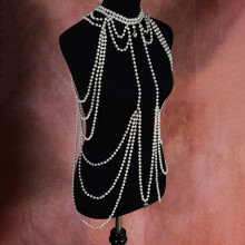 Female Stylish Body Chain With Multilayer Design And Heart For Parties Pendant