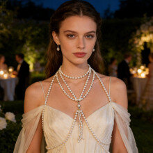 Body Women Minimalist Chain With Pearl Embellished For Wear Special Occasion