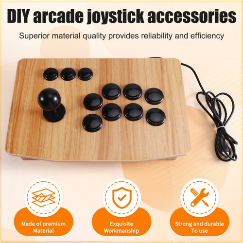Massief Houten Arcade Joystick USB Game Controller voor PC Telefoon Retro Vechtspelconsole voor PC 1