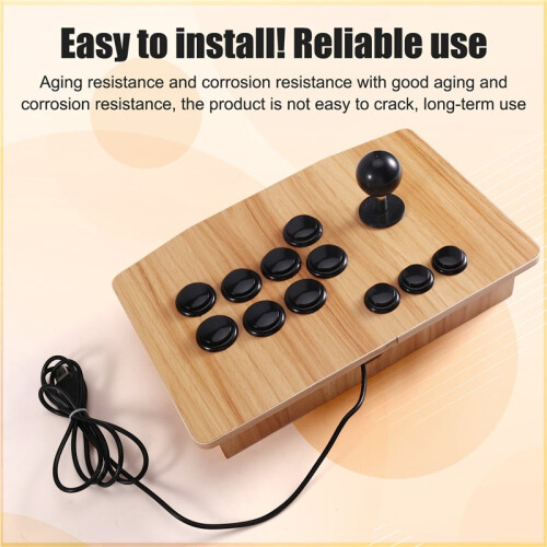 Massief Houten Arcade Joystick USB Game Controller voor PC Telefoon Retro Vechtspelconsole voor PC 2