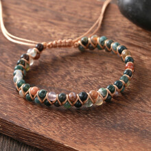 Boho Style Handmade Adjustable Agate Beaded Wrap Bracelet For And Men Women