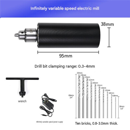 Stable  Small Electric Drill Grinding Machine Set for Household and Cultural  EU Plug 2