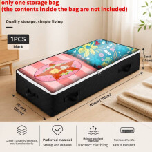 (Black) Clothing Nonwoven Foldable Container With Clear Window For Living Bedroom Space