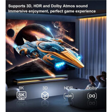 8K -Compatible 2.1 3 in 1 Out, Aluminum -Compatible Switcher with Remote & Auto , Supports 4K@120Hz