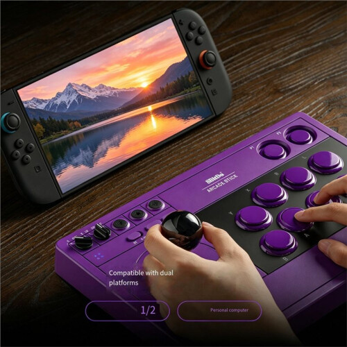 8BitDo V3 Arcade Stick Wireless  Wired Three Mode  Controller for  2 Pc Steam for Fighting Game 2