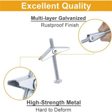 44Pcs Hollow Wall Anchors Assorted Kit, Butterfly Anchors for Hanging Picture Curtain Rod Plant 3/16,1/4,1/8, Screw Set