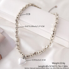 (NY048) Pendant Romantic Heartshaped Necklace With Natural Stones For Womens Daily Jewelry