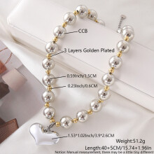 (NY054) Pendant Romantic Heartshaped Necklace With Natural Stones For Womens Daily Jewelry