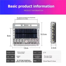 2 Pièces Feu D'Avertissement LED Solaire RGB Stroboscope, Feu D'Alarme LED de Camion, Lampe de Sécurité, Conseiller de Circulation, Feu de