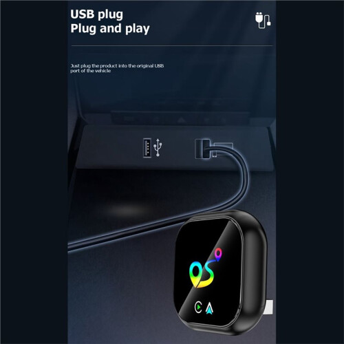 2in1 Wireless Carplay Android AUTO Adapter AI Box Bluetooth5.0+WiFi Wired to Wireless Carplay Location Finder Function A 2