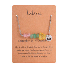 (TC) Natural Constellation Capricorn Stone Necklace With Bead Chain For Womens Jewelry