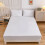 (White, 160x200cm) Extra Plain Deep Fitted Sheet For Single Double King Bed Sheet Lightweight Polyester With 1