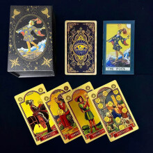 (Style G)Wettex Universe Hand Gold Foil Tarot Cards With Pet Material For Social Gatherings