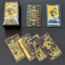 (Style U)Wettex Universe Hand Gold Foil Tarot Cards With Pet Material For Social Gatherings