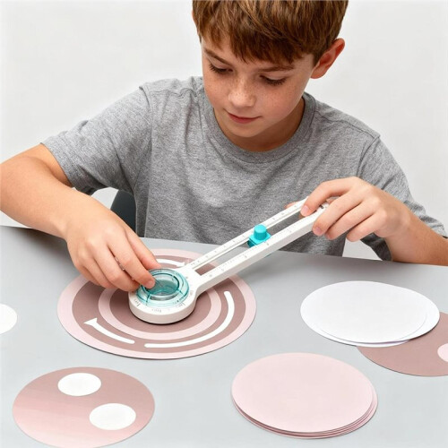 Cutter Rotary Compass Circle Cutter Tool for Paper Crafting, Adjustable 3/4"-8" Diameter 2