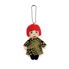 Yayoi Kusama Plush Keychain Doll Figure Polka Dot Dress Bag Pendant Decoration