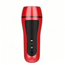 (Red)Masturbador Digital Avión Taza Adulto Masculino con Función de Vibración y Botón de Control