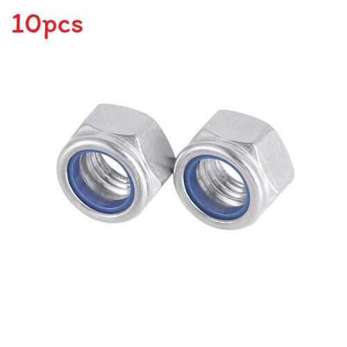 (M8)Stainless Steel Locking Nut Set With Nylon Insert For Heavy Duty Mechanical Projects Tool