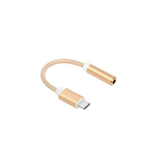 (Gold) Slim C Usb To Headphone Adapter For Mobile Audio Devices With Plug Play Design