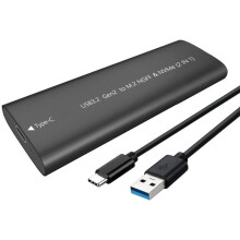 Obudowa SSD M.2 NVME NGFF 10Gbps, Skrzynka HDD M.2 do Zewnętrznej Obudowy SSD USB 3.2 Type-C dla 2230/2242/2260/2280 Czarna