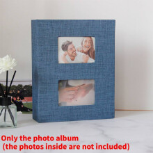(Blue)Album Fotografico Copertina Tessuto 200 Pagine Per Ricordi Matrimonio E Occasioni Speciali