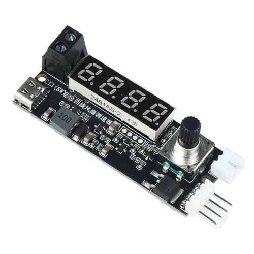 5V/12V 4-Wire Fan Speed Controller Temperature-Controlled  PWM Motor Driver Controller Temp/RPM Display 1