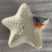 (Star Fish) Starfish Mediterranean Ceramic Soap Holder Drain Hole Plate Bathroom Soap