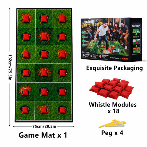 (Black)Felt Mine Sweeper Game Mat For Kids With Handeye Coordination Interaction Parent