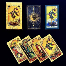 (Style V)Wettex Universe Hand Gold Foil Tarot Cards With Pet Material For Social Gatherings
