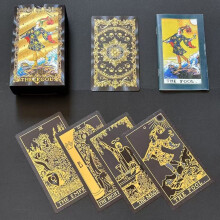 (Style O)Wettex Universe Hand Gold Foil Tarot Cards With Pet Material For Gatherings Social