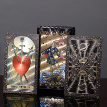 (Style Q)Cartas de tarô Wettex Universe mão folha de ouro com material para animais de estimação para reuniões sociais