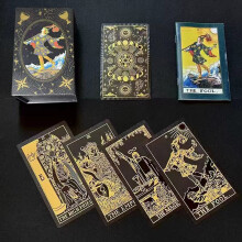 (Style J)Wettex Universe Hand Gold Foil Tarot Cards With Pet Material For Gatherings Social