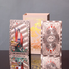 (Gold Flower Sparkle)Tarot Set With English Guide Booklet For Beginner Tarot Card Enthusiasts