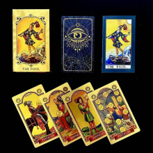 (Style R)Wettex Universe Hand Gold Foil Tarot Cards With Pet Material For Gatherings Social