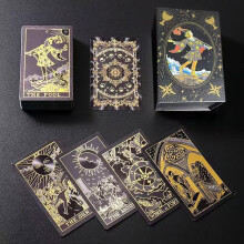 (Style C)Wettex Universe Hand Gold Foil Tarot Cards With Pet Material For Social Gatherings