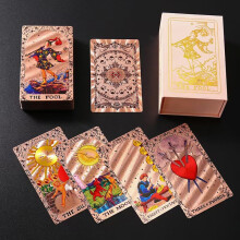 (Style A)Wettex Universe Hand Gold Foil Tarot Cards With Pet Material For Social Gatherings