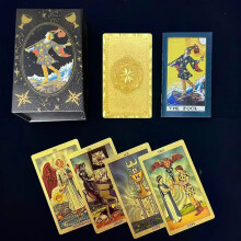 (Style E)Wettex Universe Hand Gold Foil Tarot Cards With Pet Material For Social Gatherings