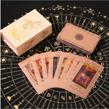 (Lotus Sparkle)Conjunto de tarô com guia em inglês para entusiastas de cartas de tarô iniciantes